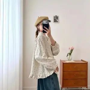 EAMT 여친 봄 캐주얼 긴팔 칼라 계열 셔츠 프린트 가디건 카디건 EUNG1