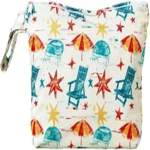 손목 스트랩이 달린 Opgroie 방수 물티슈 가방 재사용 가능한 지퍼 파우치 해변 수영 및 여행용 컴팩트