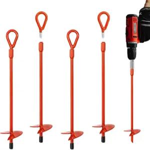 MAXCCINO 4팩 15인치 지상 앵커 캠핑 텐트 창고 스윙 세트 자동차 항구 캐노피 쉼터 강풍 트램펄린 위한