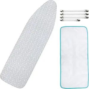 데일리케이트 다림질 보드 커버 및 패드 15인치 x 54인치 두꺼운 패딩 탄성 가장자리 긁힘 얼룩 방지