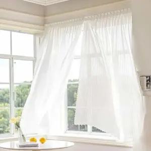 [유일] 가림막천 무타공 부착형커튼 레이스 창문 커텐