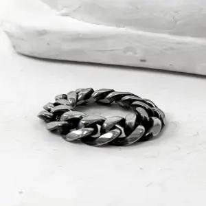 [블레스드 뷸렛]SS-러스터 블랙라인 커브체인 반지