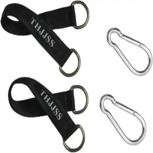 THJSS 해먹 트리 스윙 스트랩 키트 시트 풀리 시스템 체육관 장비용 짧은 걸이 2팩 헤비 듀티 후크 2개