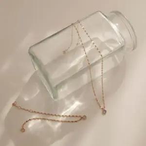 [제이로렌]제이로렌 14k 레브라도 원석 로즈골드 팔찌 G0271