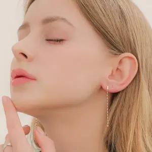[제이로렌]제이로렌 14K 일자바 롱체인 귀걸이 G0265