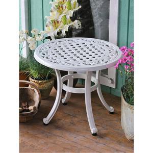 주물테이블 장미문양 베란다 야외 테이블 화이트 62 나폴리 라운드