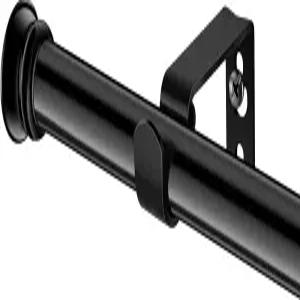 창문용 소형 커튼봉 30인치 45인치 5/8인치 표준 장식용 검은색 브래킷 침실 거실 주방용으로 쉽게 설치