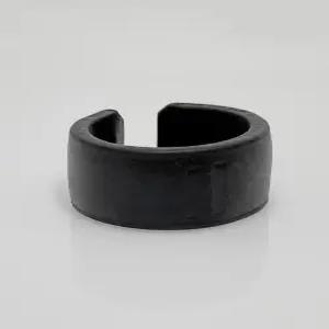 [블레스드 뷸렛]로고 가죽 오픈 반지_블랙/화이트/오렌지