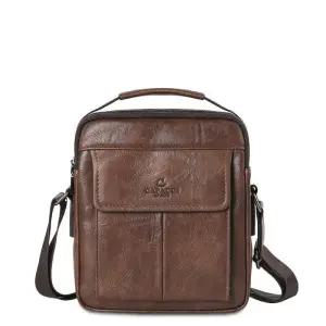 [옷자락]남성 공구가방 탑핸들 앞주머니 가죽 아빠 크로스백