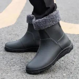 [옷자락]남자 FW 3컬러 양털 레인부츠 보온 레인 부츠