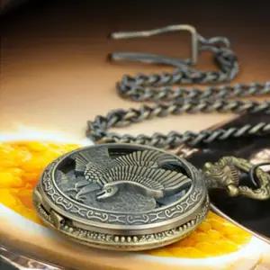 [옷자락]남자 독수리 패션 라운드 스타일 앤틱 사슬 시계