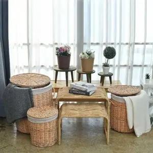 빈티지 라탄바스켓 대형 빨래 세탁 바구니 대형 햄퍼