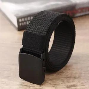 [옷자락]남자 캐주얼 패브릭 버클 블랙 심플 허리띠 벨트