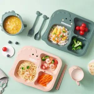 이유식 공룡 간식접시 컵 아동식판 식기세트 어린이 디저트그릇