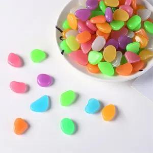 정원 야외장식 원예 어항 컬러풀 야광돌 발광자갈 50P 수조소품