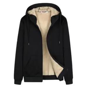 [다잇템]남성 겨울 기모 양털 후드집업 무지 점퍼