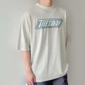 [옷자락]남자 프린팅 영문 라운드넥 오버핏 20대반팔티 티셔츠