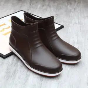 [다잇템]남자 무광 작업화 3컬러 스티치 모던 레인부츠