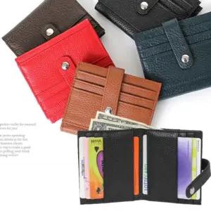[옷자락]남자 여자 지폐 명함 캐주얼 심플 버튼 지갑