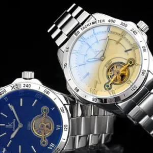 [옷자락]남자 흰색 사슬 검정 손목 패션 합금 시계