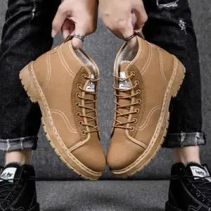 [다잇템]남자 사막화 스티치 포인트 겨울 방한화 부츠