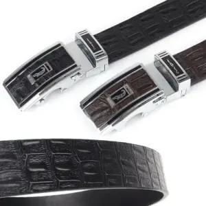 [옷자락]남성 레더 악어패턴 허리 모임룩 자동 골져스 벨트
