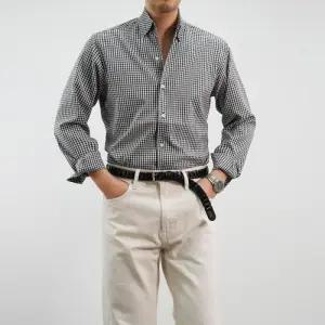 [다잇템]남자 회사원 클래식 깅엄체크 드레스 셔츠