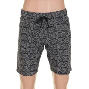 [다잇템]남자 블랙 레이스 플라워 패턴 물놀이 반바지