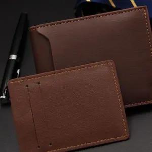[다잇템]남성 깔끔한 학생지갑 가죽 반지갑 선물용 지갑