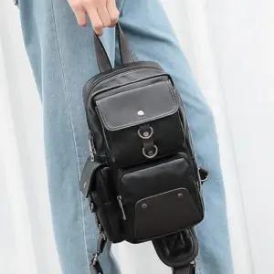 [다잇템]남자 포켓 포인트 블랙 스퀘어 슬링백 크로스백