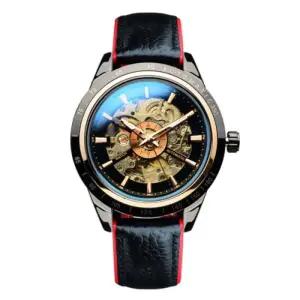 [다잇템]남자 블랙 라인 배색 태엽 라운드 손목 시계