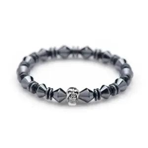 [다잇템]남자 여자 적철석 원석 유광 마름모 패션 팔찌