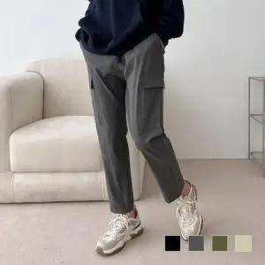 [다잇템]남자 허리 밴딩 스판 카고 스트레이트 팬츠