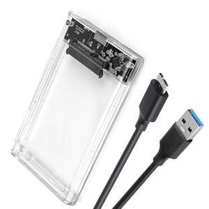 USB 3.0 /Type C 2.5'' 하드 드라이브 인클로저 투명 모바일 SSD HDD 박스 Ssd Hdd 케이스 케이블이 포함된