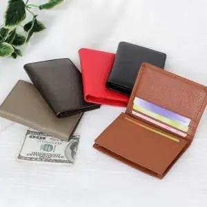 [다잇템]남자 컬러 소가죽 얇은 선물 취업 카드 지갑