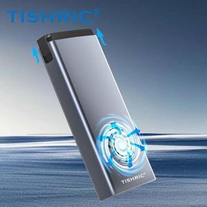 THRIC 10Gbps/20Gbps M.2 M/B+M 키 SSD NVME 외장형 하드 드라이브 인클로저 게임용 냉각 팬이 있는 단일/