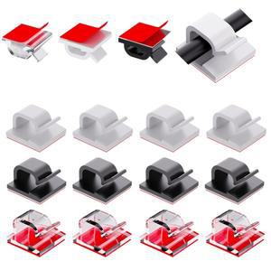 50pcs 자기 접착제 야외 케이블 클립 라이트 장식 코드 관리 클램프 요정 빛 자동차 사무실 및 가정용