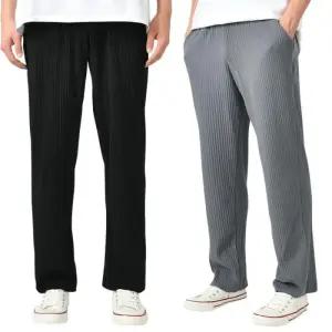 [핫코드]남자 골지 와이드 밴딩 바지 스판 면바지 2컬러 7757