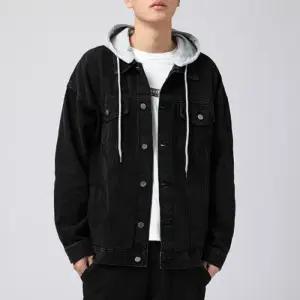 [다잇템]남자 캐쥬얼 블랙진 진 후디 탈부착 청자켓