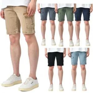 [핫코드]남자 여름 피치 스판 카고 면 반바지 6컬러 HC813