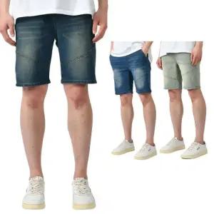 [핫코드]남자 여름 절개 청 반바지 5부 밴딩 3컬러 HC221