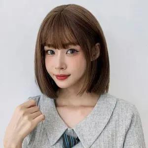 인조모가발 여자가발 통가발 인조모 일자컷 단발머리