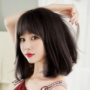 중단발 다크브라운 통가발 엘라 앞머리통가발 여자가