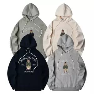 [핫코드]남자 워싱턴 베어 기모 후드티 4컬러 ADT44
