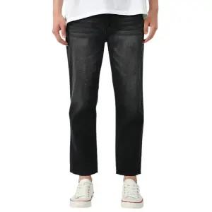 [핫코드]남자 허리 스판 청바지 크롭 밑단 컷팅진 2018