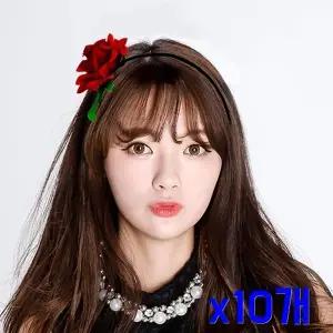 TBZ 리얼장미 파티장식소품 꽃 머리띠 x10개 헤어띠