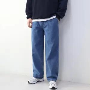 [엠클로]남자 빅사이즈 겨울 기모 와이드 밴딩 데님 청바지