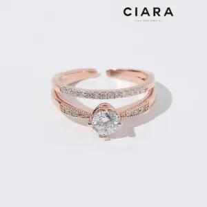 [씨아라]CIARA 14K Perego 투라인 빅캐럿 스톤 샤이닝 반지(GoldPlated)