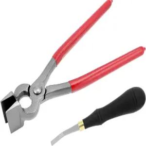 QWORK 플랫 플라이어-가죽 프레스 및 프로 디테일 러퍼 러핑 공예 표면 도구