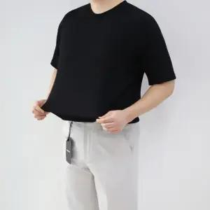 [엠클로]남자 빅사이즈 여름 무지 스판 라운드 반팔 티셔츠